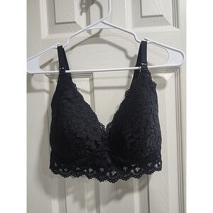 Momanda 34F Women's Lace Nursing Bra Wirefree Black Bralette